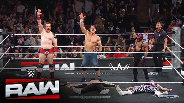 जॉन सीना, रे मिस्टीरियो और शेमस बनाम द जजमेंट डे: रॉ हाइलाइट्स, 17 नवंबर 2025 डब्ल्यूडब्ल्यूई फोटो